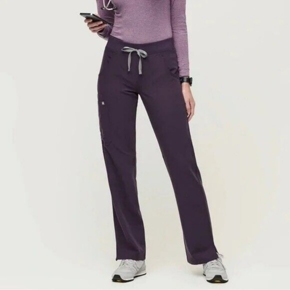 Figs Pants - Figs Pants Womens Small Purple Shadow KADE CARGO Scrub Bottoms